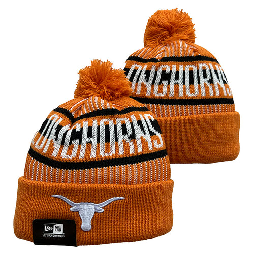 Texas Longhorns NCAA New Era winter Hat with Pom Pom