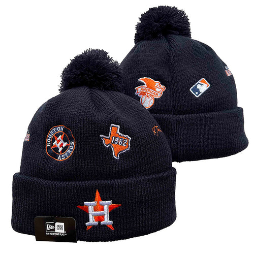 Houston Astros MLB New Era winter Hat with Pom Pom