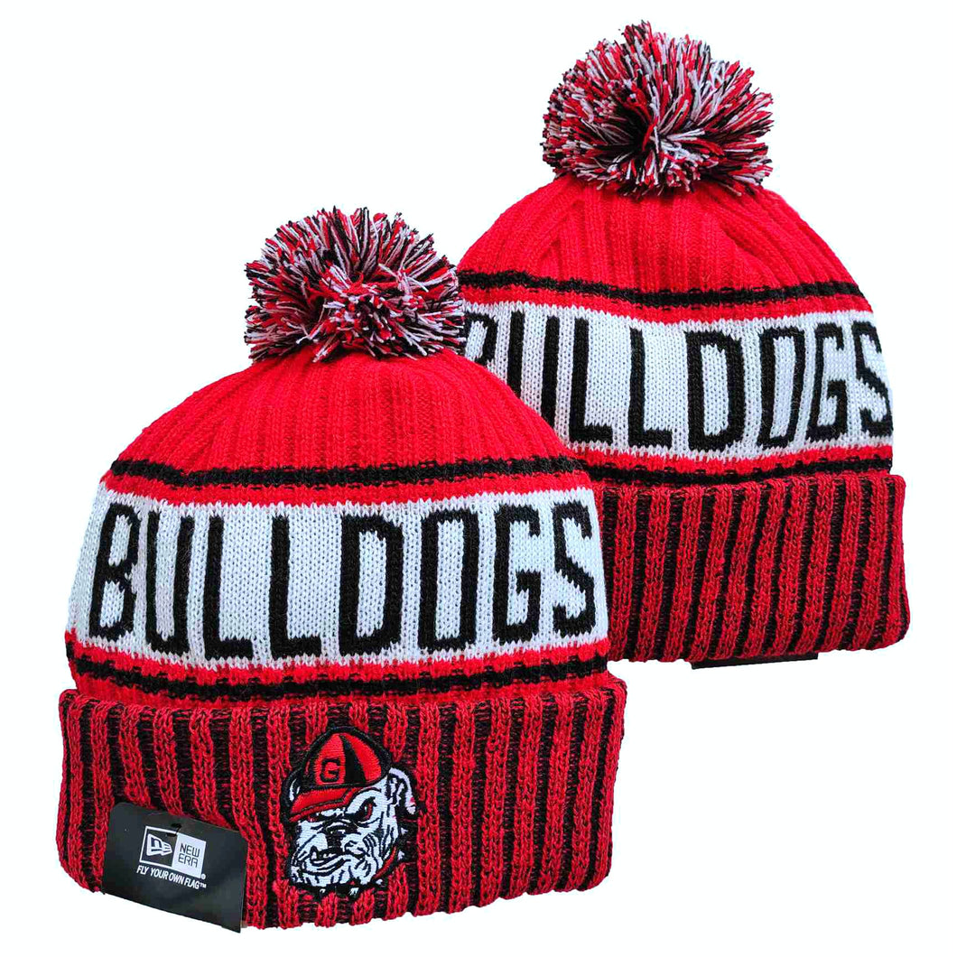 Georgia Bulldogs NCAA New Era winter Hat with Pom Pom