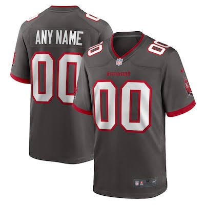 Any name & Number Tampa Bay Buccaneers Official NFL Nike Jersey pewter color