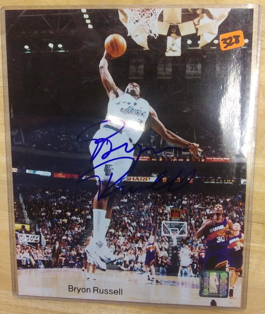 Bryon Russell Utah Jazz Autographed 8x10 photo with COA