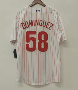 Seranthony Dominguez Philadelphia Phillies Jersey white pinstripes