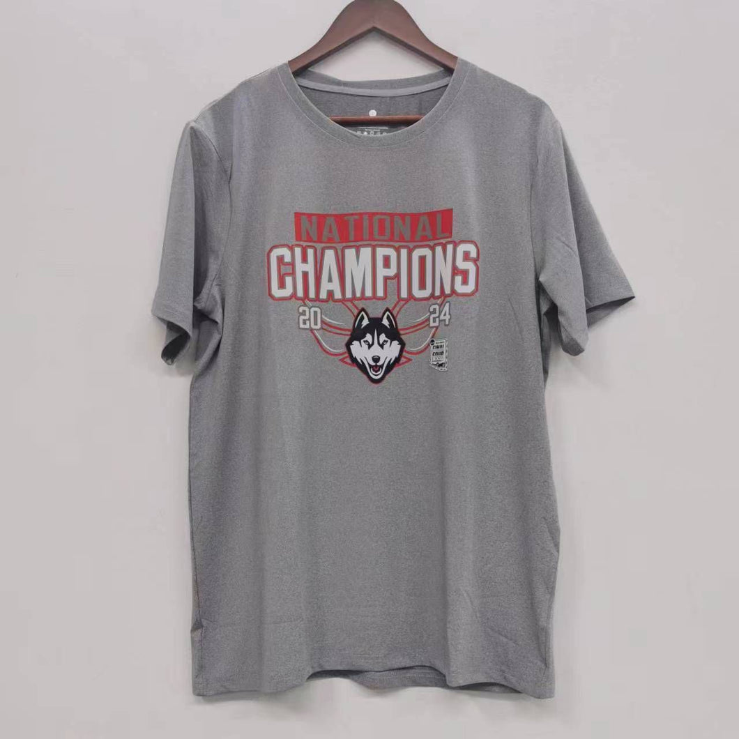 UCONN Connecticut Huskies 2024 gray championship T shirt