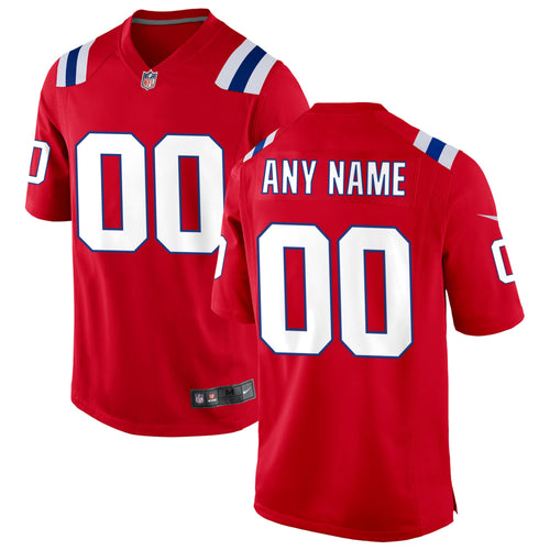 Any name & Number New England Patriots Official NFL Nike  jersey Red