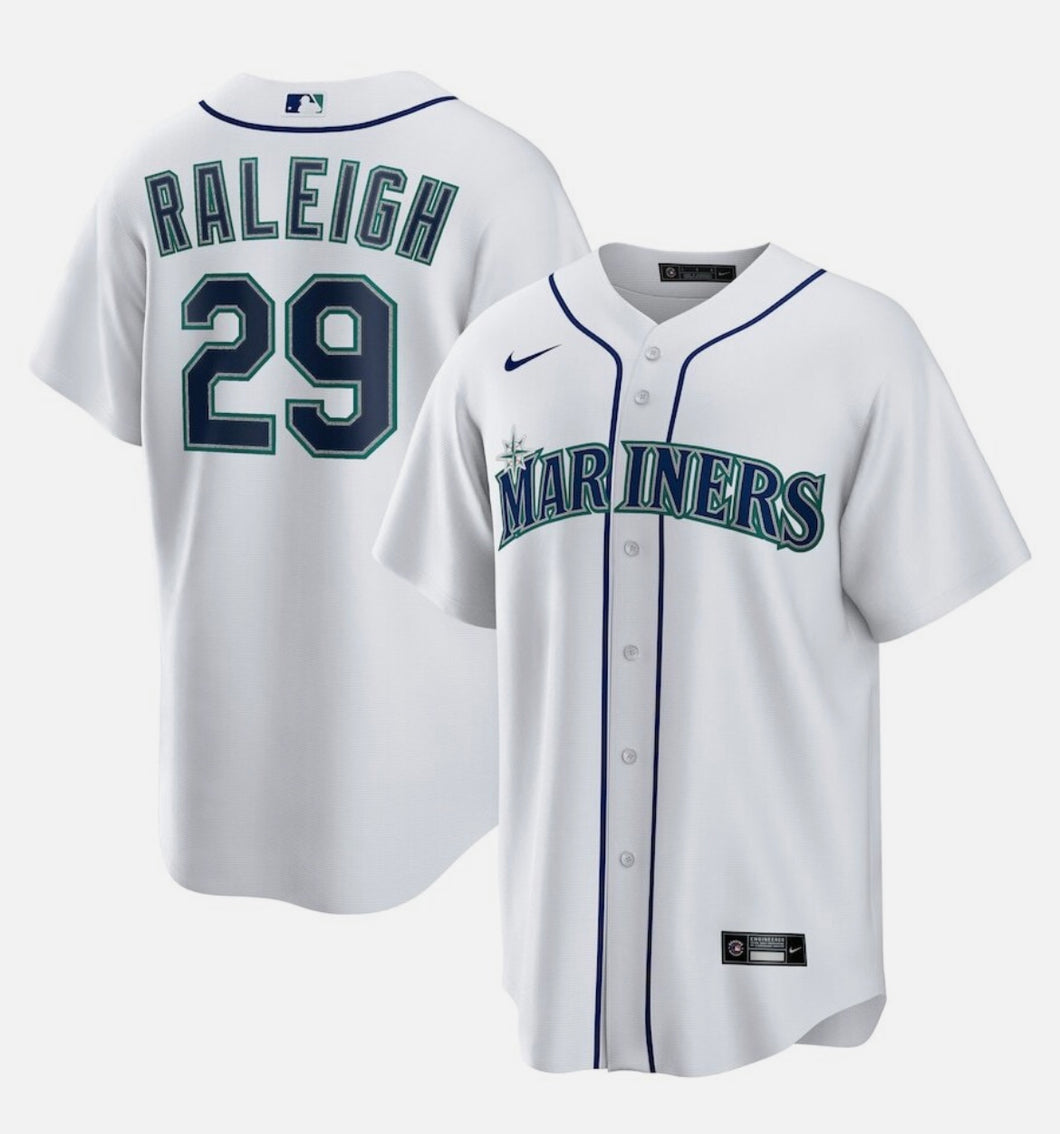 Cal Raleigh YOUTH KIDS Seattle Mariners Official MLB Nike Jersey white