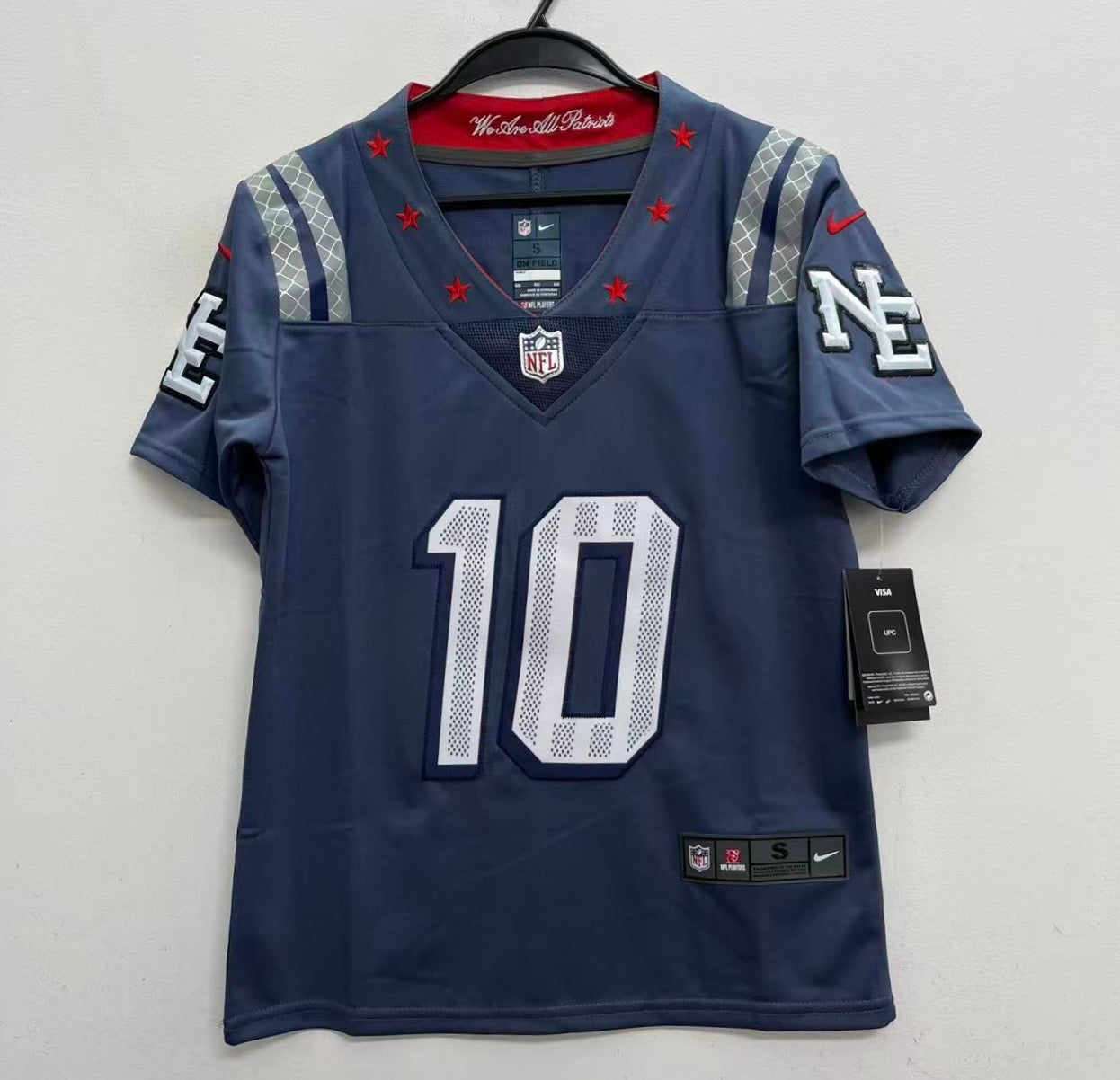 thumbnail image 2 of Iron-On Drake Maye Namebar For Navy Blue New England Patriots Jersey 2 of 6