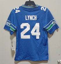 Marshawn Lynch YOUTH KIDS Seattle Seahawks Official NFL Mitchell & Ness Jersey blue