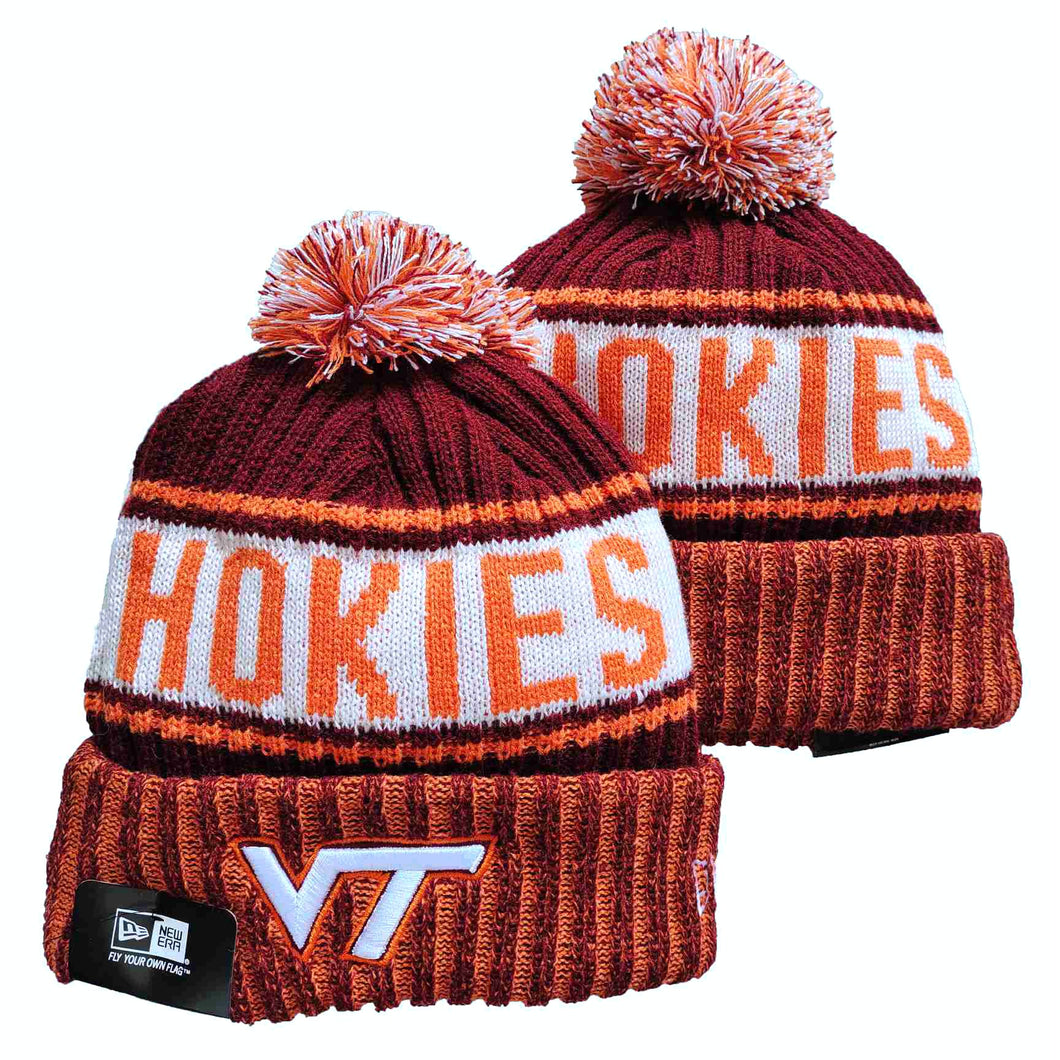 Virginia Tech Hokies NCAA New Era winter Hat with Pom Pom