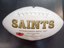 New Orleans Saints Full Size logo Autograph Signature Football