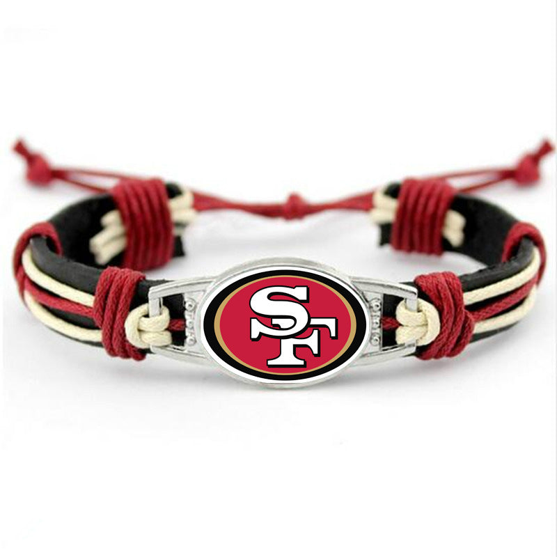 San Francisco 49ers NFL leather bracelet