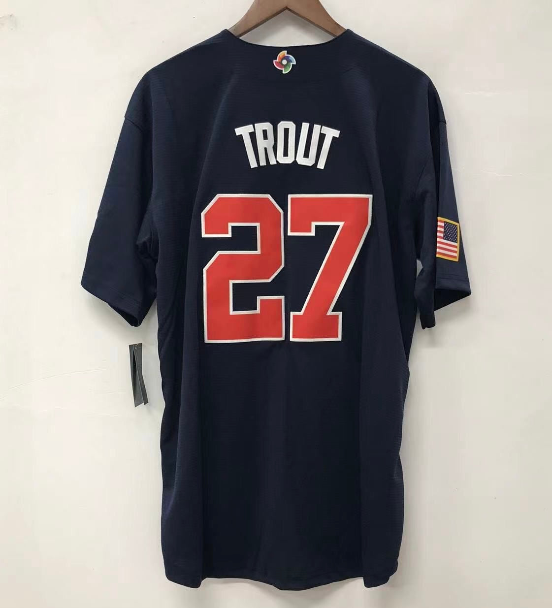 Mike Trout Team USA Baseball jersey Nike blue