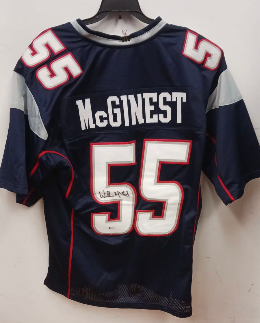 Willie McGinest Signed Custom New England Patriots Jersey Beckett COA