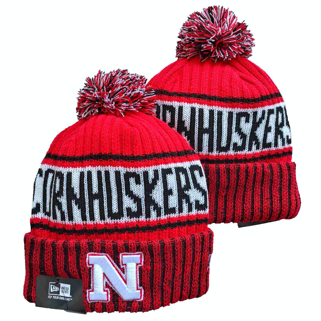 Nebraska Cornhuskers NCAA New Era winter Hat with Pom Pom