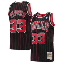 Scottie Pippen Chicago Bulls YOUTH Official NBA Mitchell & Ness Jersey black pinstripes