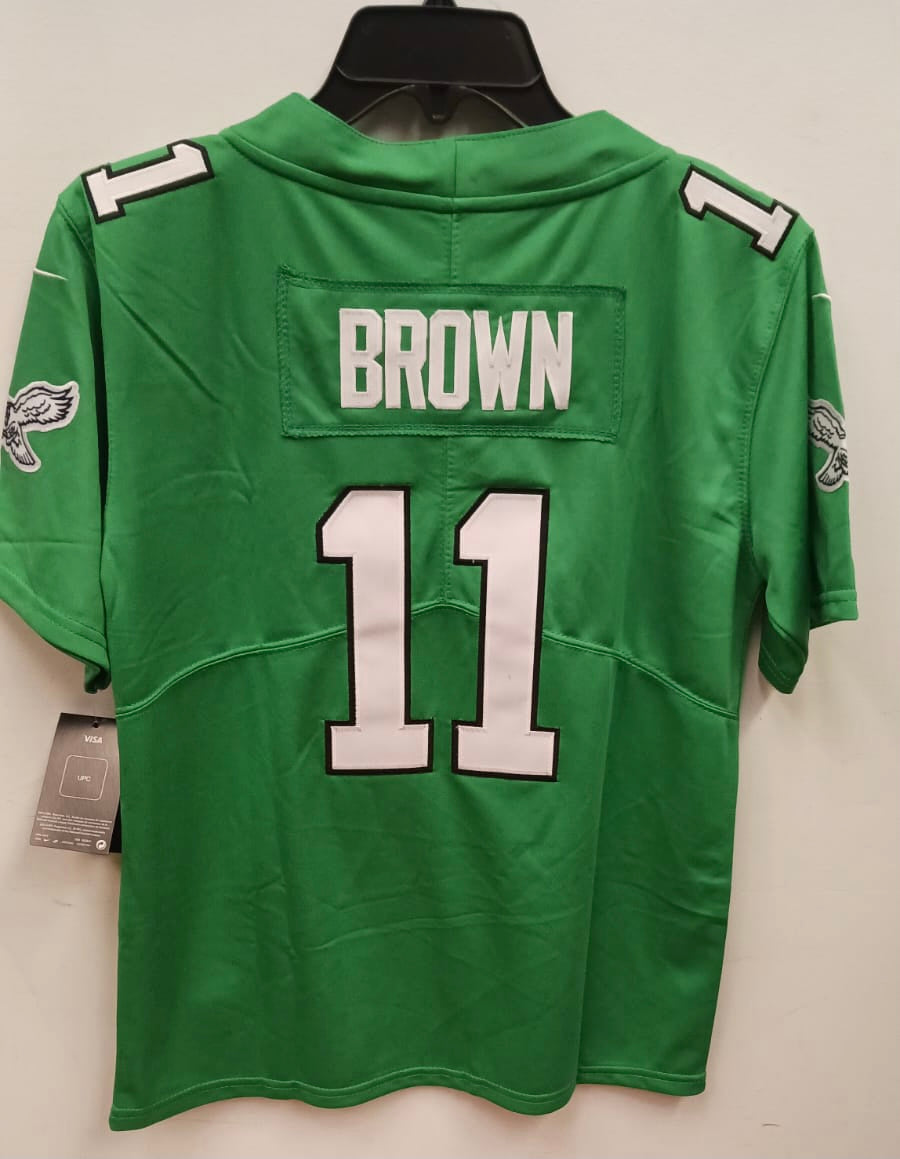 A.J. Brown YOUTH Philadelphia Eagles Jersey Kelly green