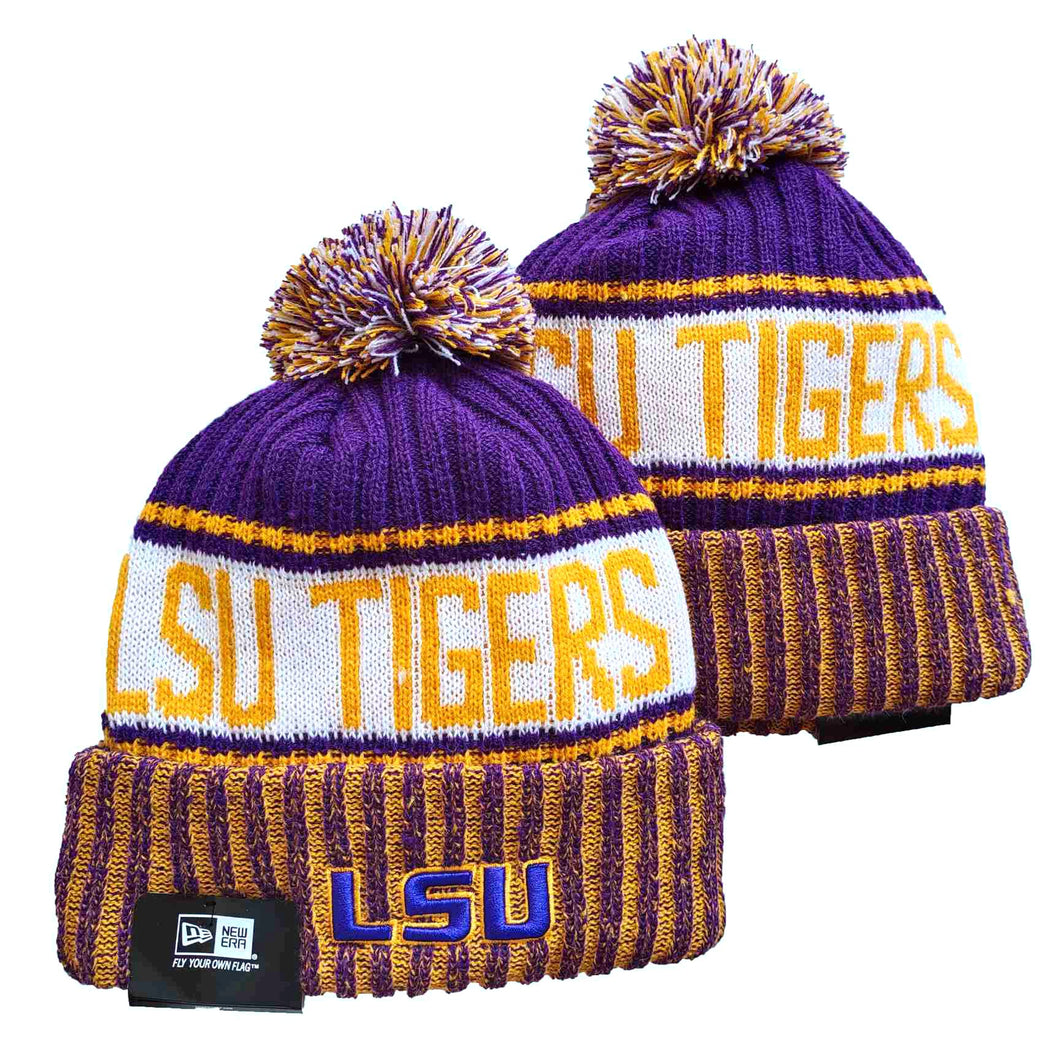 LSU Tigers NCAA New Era winter Hat with Pom Pom