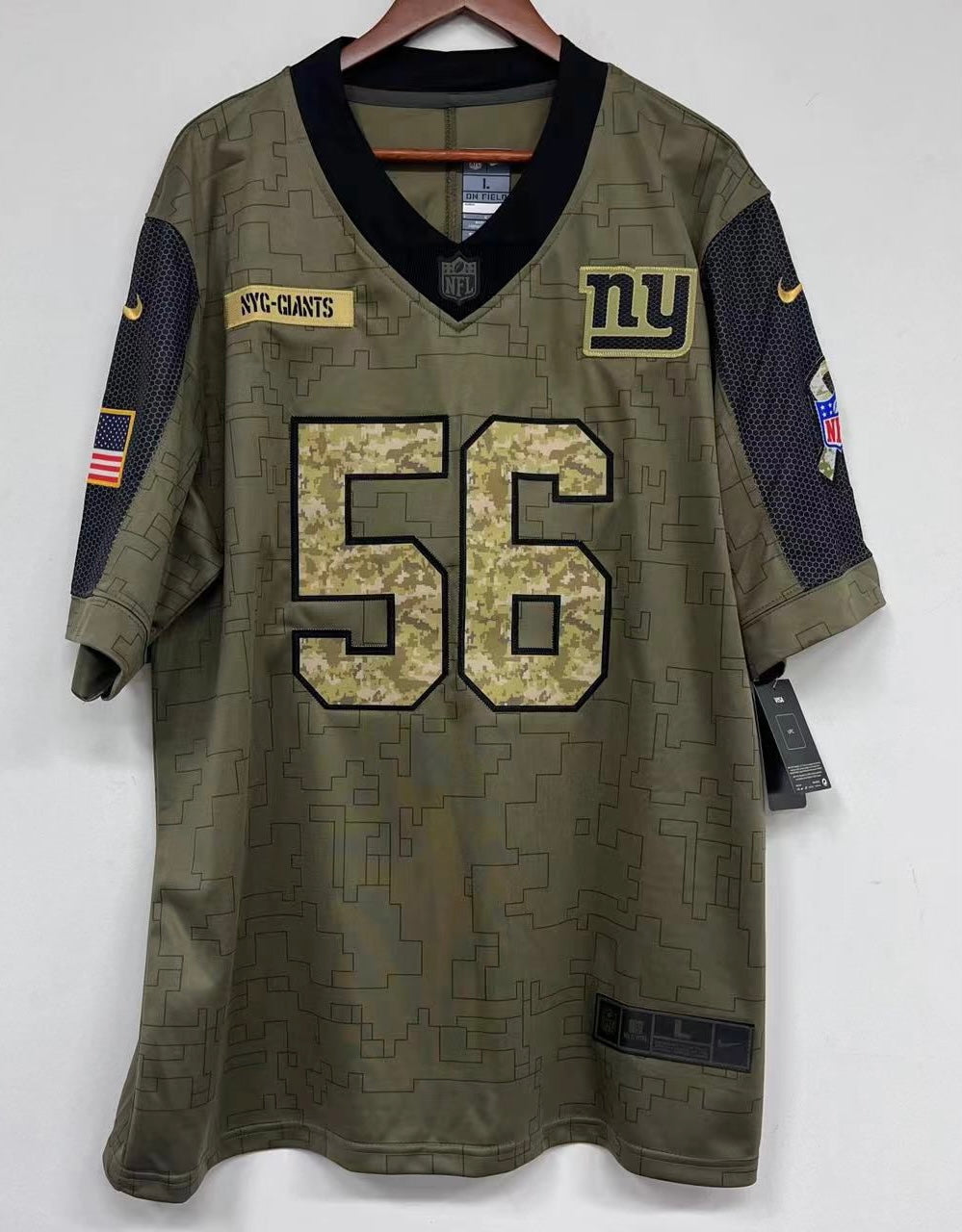 Nike New York Giants No56 Lawrence Taylor Green Men's Stitched NFL Limited Salute To Service Tank Top Jersey