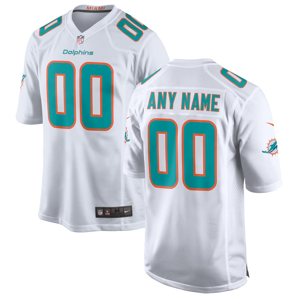 Any name & Number Miami Dolphins Official NFL Nike jersey White