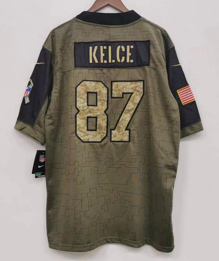 Travis Kelce Kansas City Chiefs military salute to service Jersey â Classic Authentics