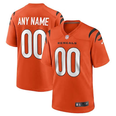 Any name & Number Cincinnati Bengals Official NFL Nike customized jersey orange