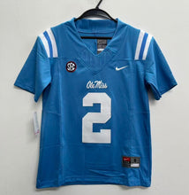 Jaxson Dart YOUTH KIDS Ole Miss Rebels Official NCAA Nike Jersey blue