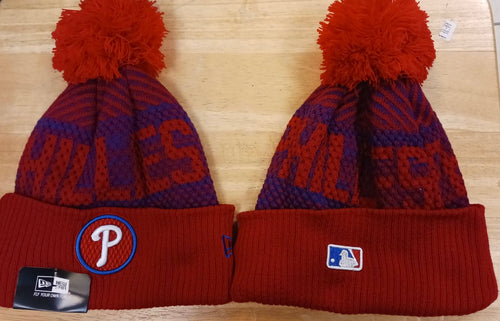 Philadelphia Phillies MLB New Era winter knit Hat with Pom Pom