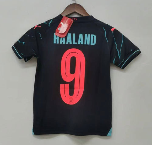 Erling Haaland Manchester United 3rd jersey Soccer Futbol Jersey black YOUTH sizes