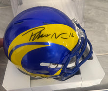 Puka Nacua Autographed Los Angeles Rams Mini Helmet with COA