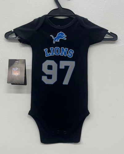 Detroit Lions Aiden Hutchinson baby onesie creeper snap suit b/t