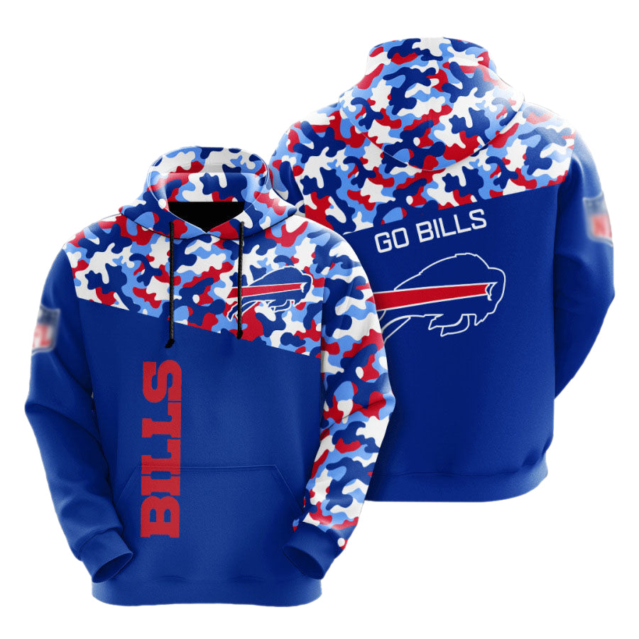 Buffalo Bills color camouflage light weight hoodie