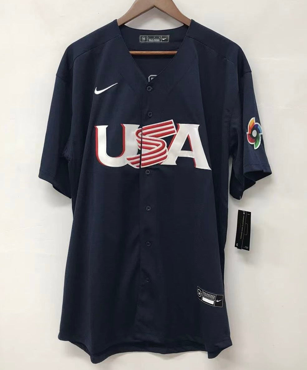 Mike Trout Team USA Baseball jersey Nike blue