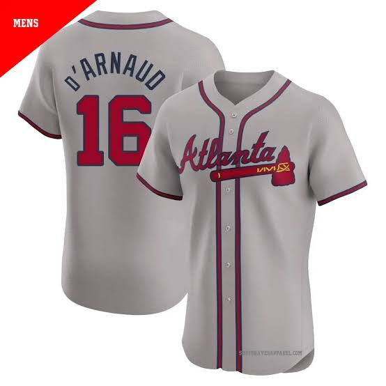 Travis d’Arnaud Atlanta Braves Jersey Nike gray