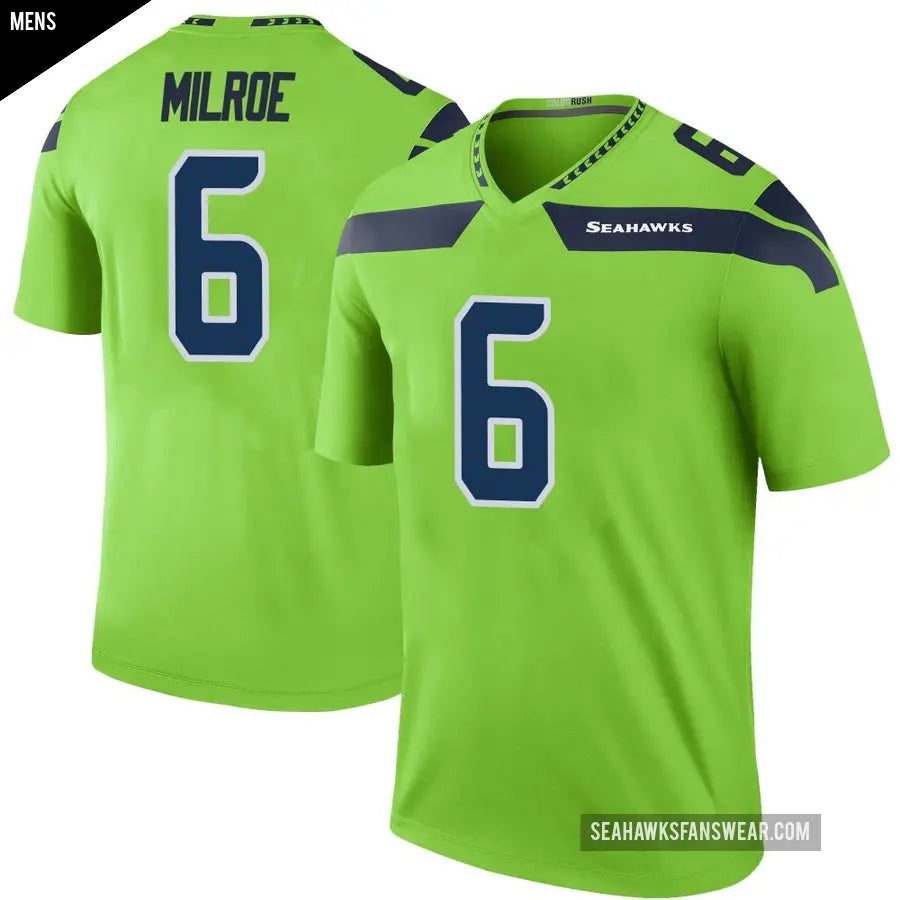 Jalen Milroe Seattle Seahawks Official NFL Nike Jersey Neon Green