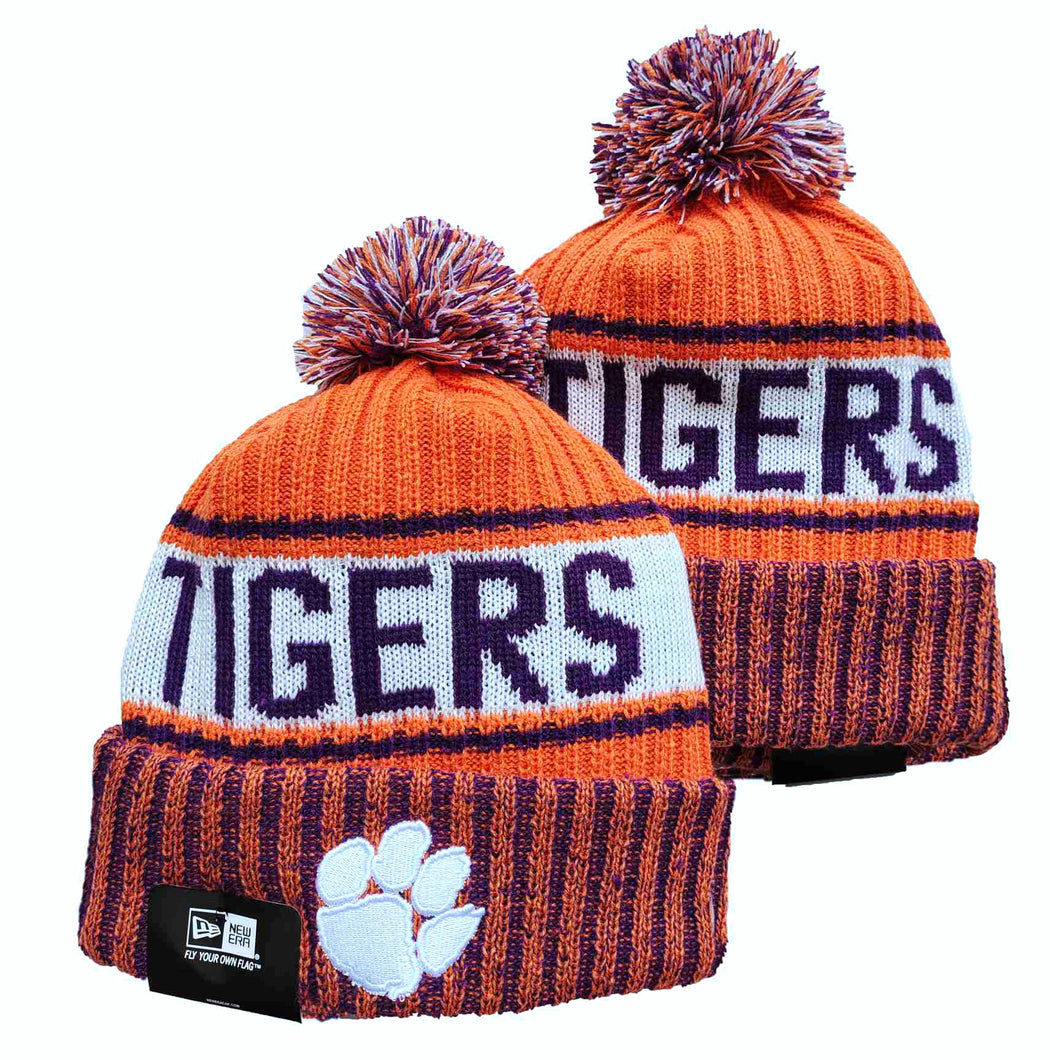 Clemson Tigers NCAA New Era winter Hat with Pom Pom