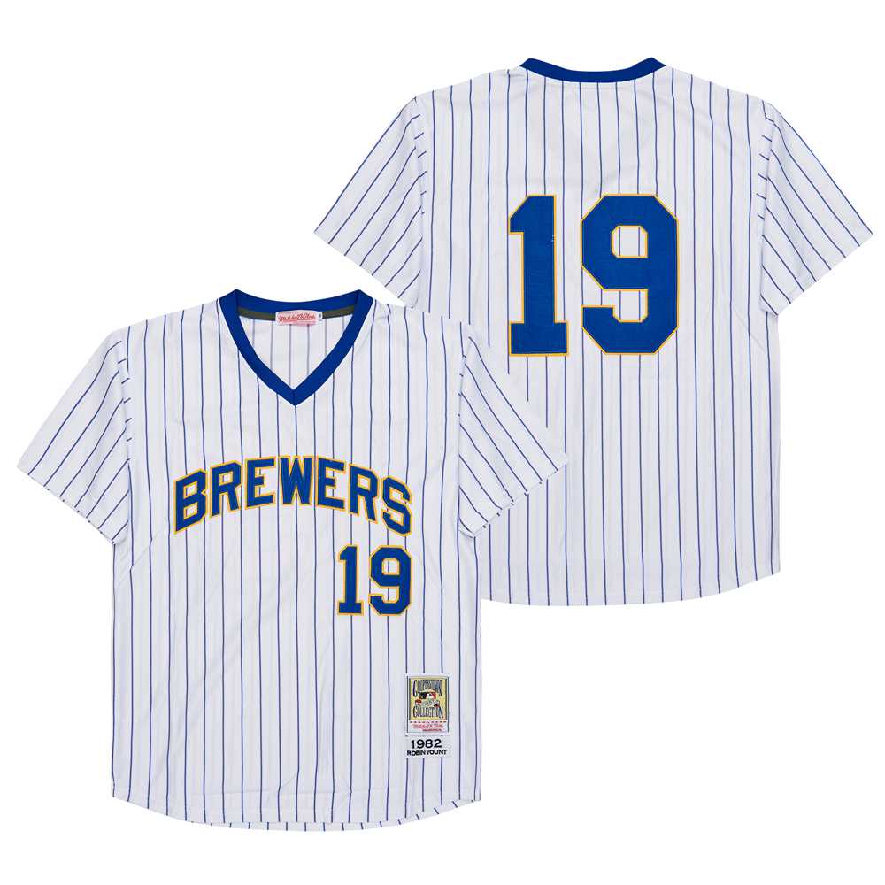 Robin Yount Milwaukee Brewers Jersey Mitchell & Ness white