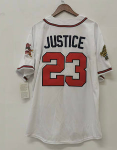 David Justice Atlanta Braves 1995 Mitchell & Ness white