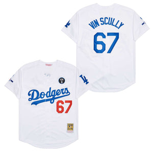 Vin Scully Los Angeles Dodgers Jersey Mitchell & Ness white