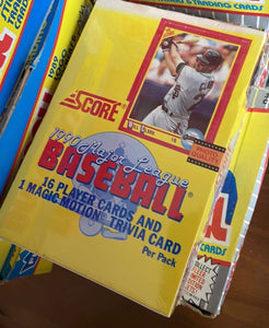 1990 Score baseball wax box 36 packs