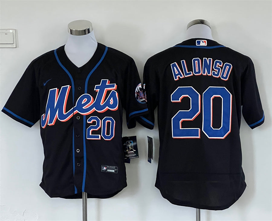 Pete Alonso New York Mets Jersey black – Classic Authentics