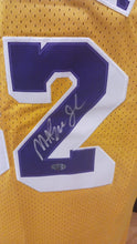 Magic Johnson Los Angeles Lakers autographed  jersey COA Photo signing