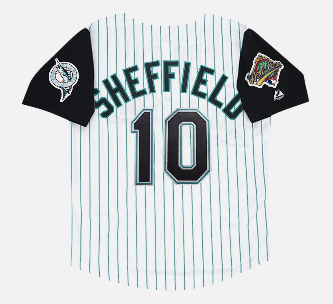 Gary Sheffield Florida Marlins 1997 Official MLB Jersey Majestic