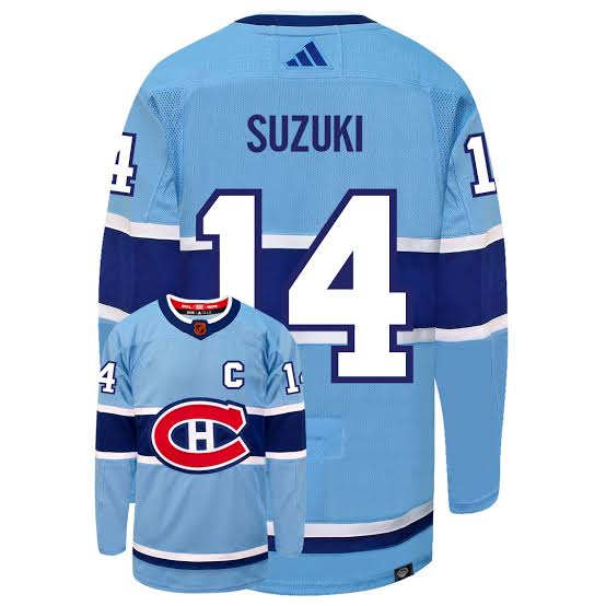 Nick Suzuki Montreal Canadiens Official NHL Jersey Adidas blue