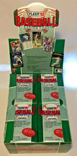 1992 Fleer baseball wax box 36 packs of cards