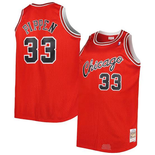 Scottie Pippen Chicago Bulls Official NBA Mitchell & Ness red Retro Jersey