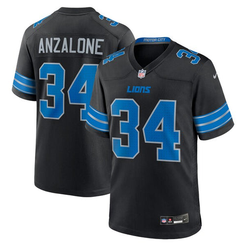 Alex Anzalone Detroit Lions Jersey black 2024