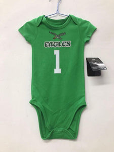 Philadelphia Eagles Jalen Hurts Kelly Green baby onesie creeper snap suit b/t