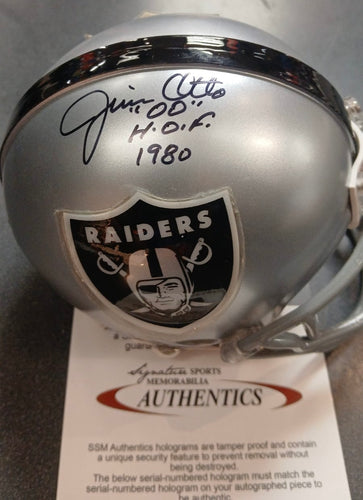 Jim Otto Autographed Las Vegas Raiders Mini Helmet with COA