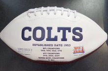 Indianapolis Colts Full Size logo Autograph Signature Football