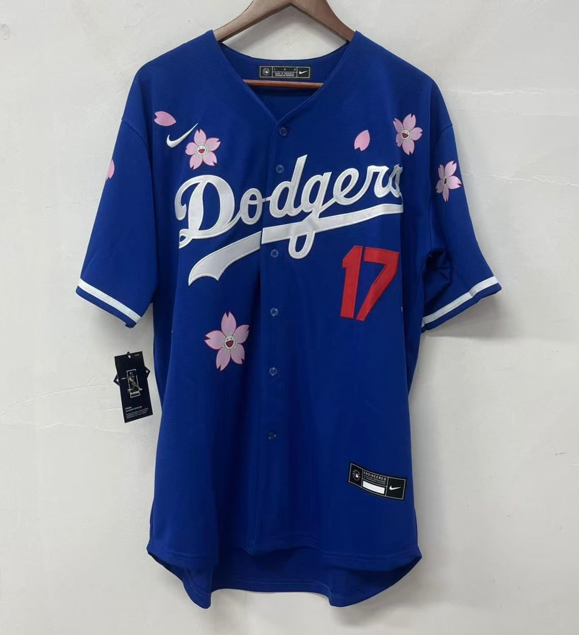 Shohei Ohtani Los Angeles Dodgers Official MLB Nike jersey blue flowers