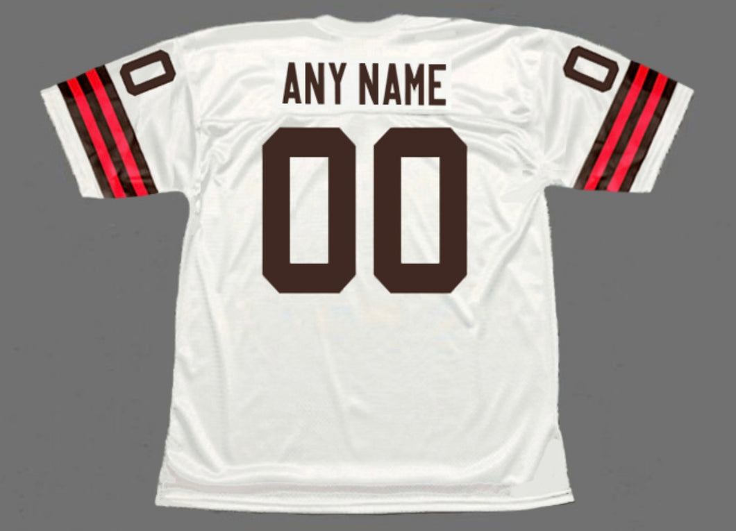 Any name & Number Classic Cleveland Browns white NFL Mitchell & Ness custom made jersey